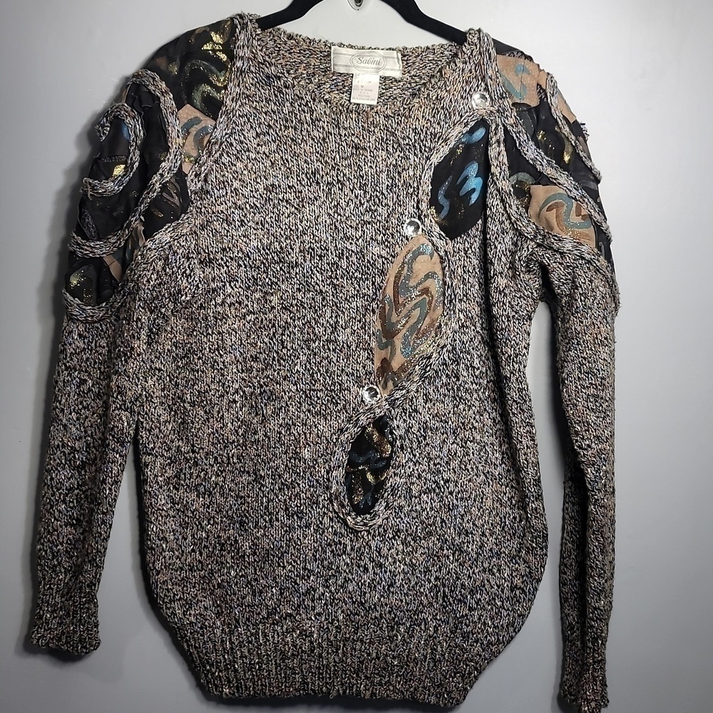 Sabini Vintage 80's Cutout Peacock Sweater